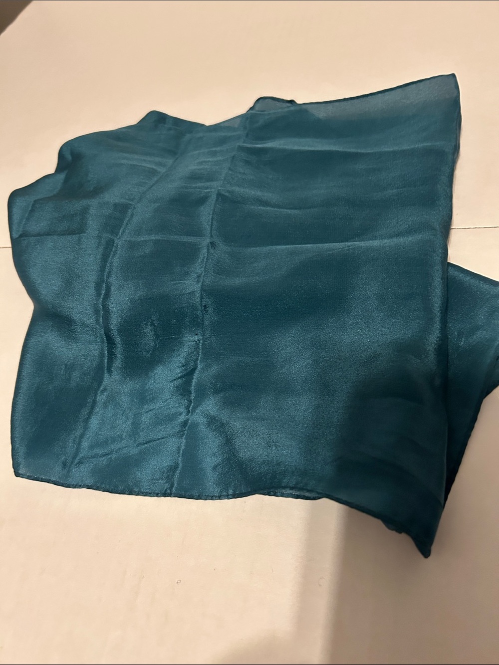 Vintage Echo Silk Teal Scarf